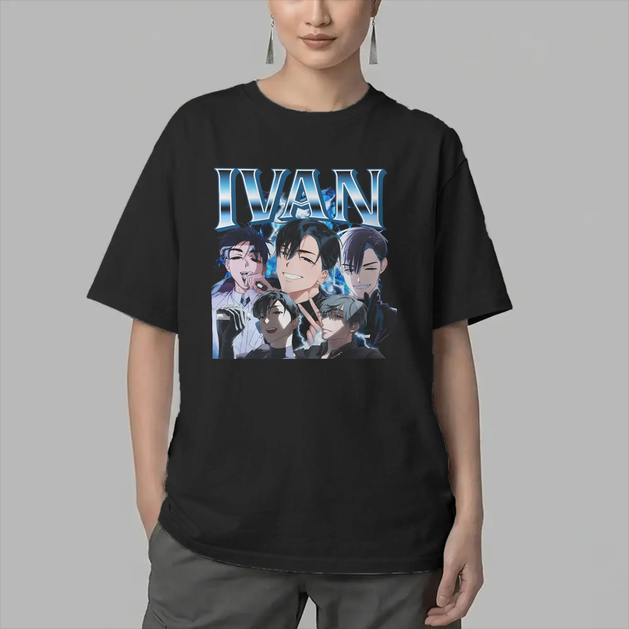 Alien Stages Anime Ivan T-Shirts Men  Fun Cotton Tees Crew Neck Short Sleeve T Shirts Unique Clothing