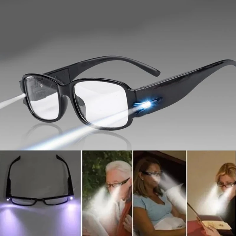 

Multi Strength Reading Glasses LED Man Woman Unisex Eyeglasses Spectacle Diopter Magnifier Light Up Night Presbyopic Glasses