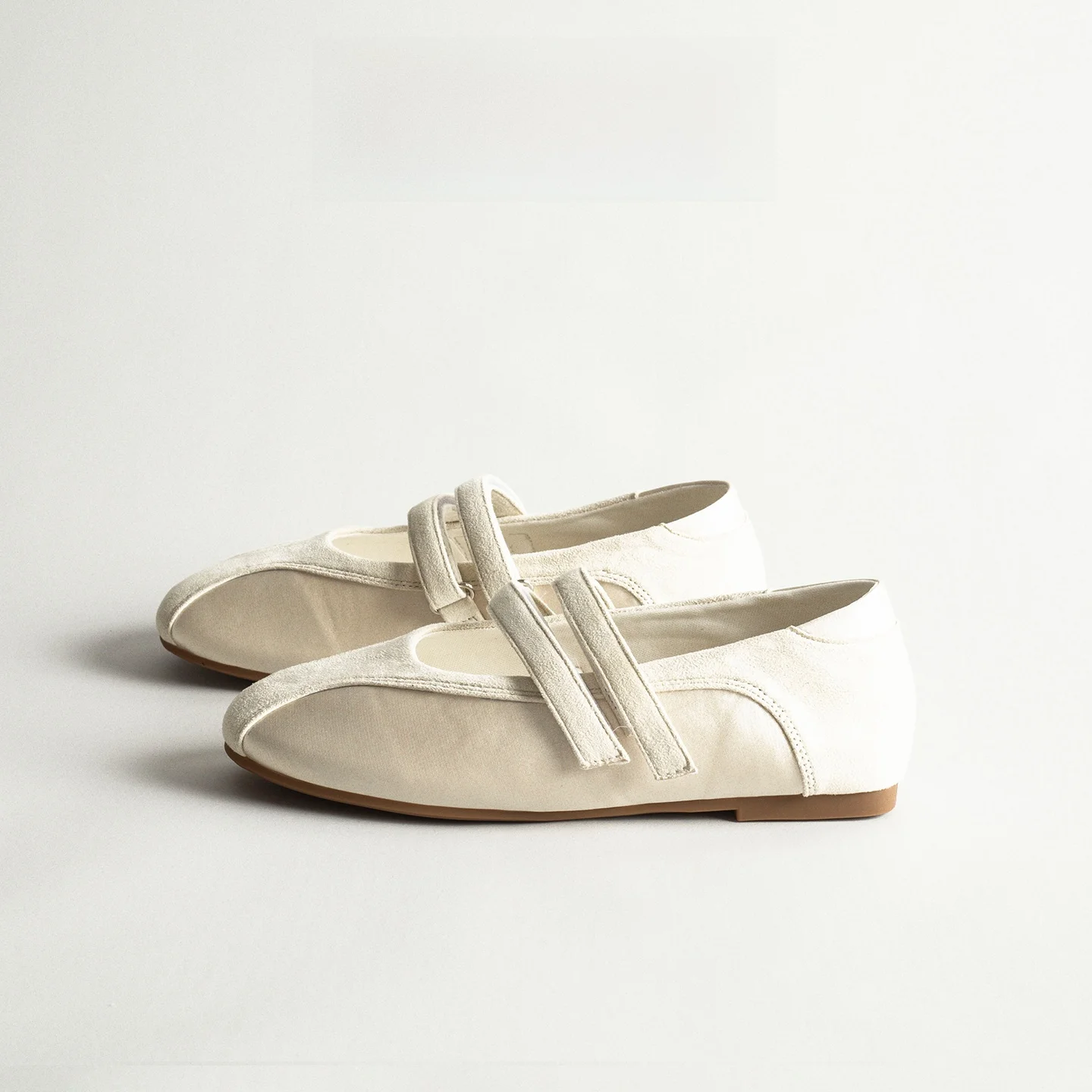 

Leather Ballet Flat Shoes Women's Spring Versatile Casual Match Skirts Flat Bottom Mary Jane Shoes Knot Closure