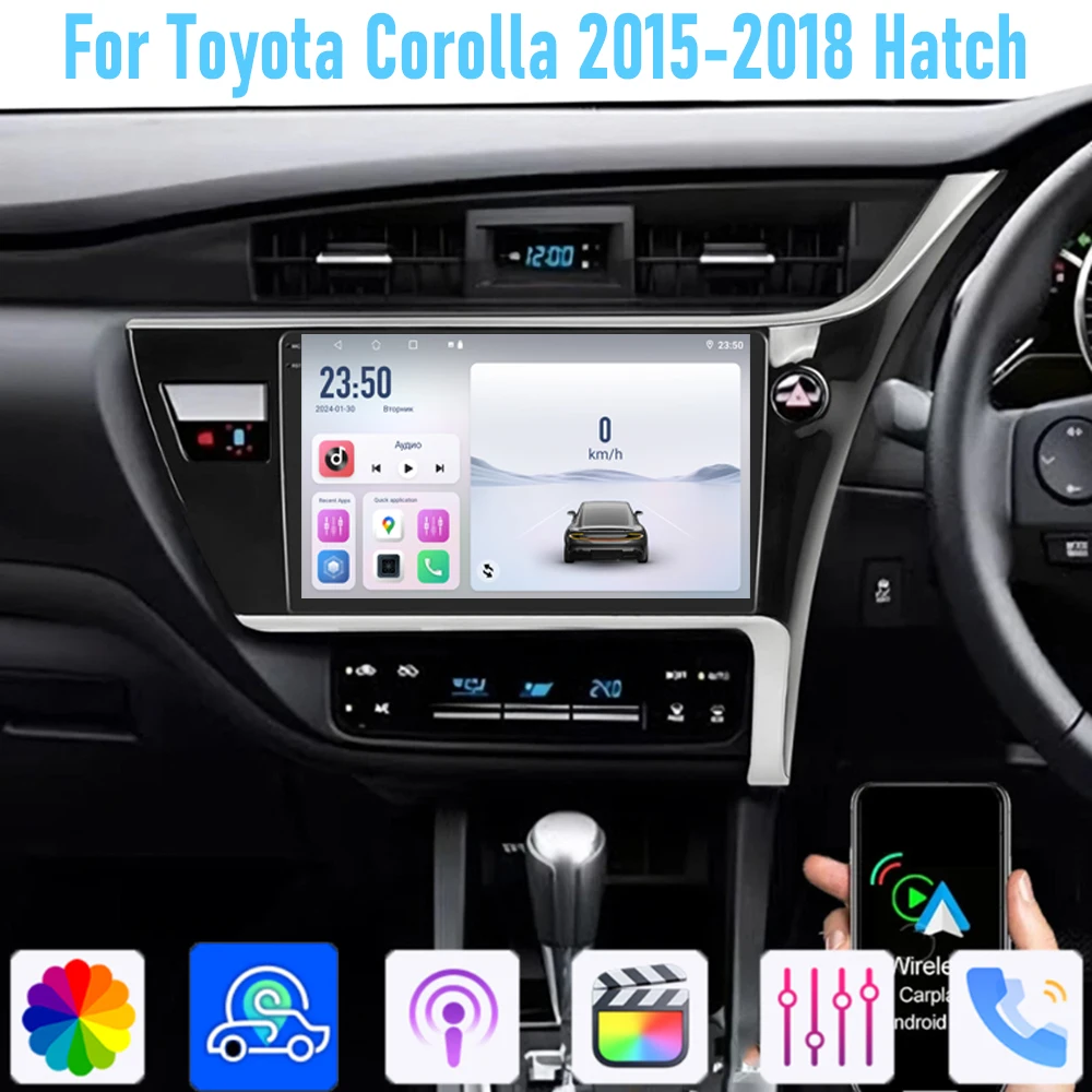 

10'' For Toyota Corolla 2015-2018 Car Radio Stereo Wireless Apple Carplay Android 15 Auto GPS Camera Google Map Head Unit WIFI