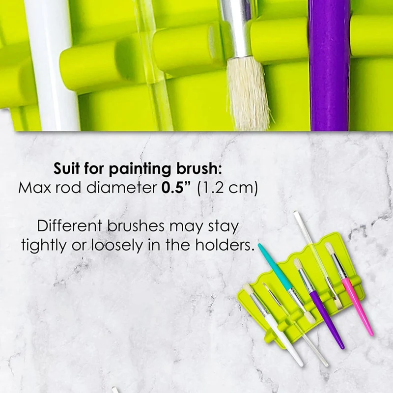 Large Silicone Paint Brush Holder, 6 Slots Paint Brush Organizer For Watercolor, Oil, Acrylic Paint Brushes Easy Install