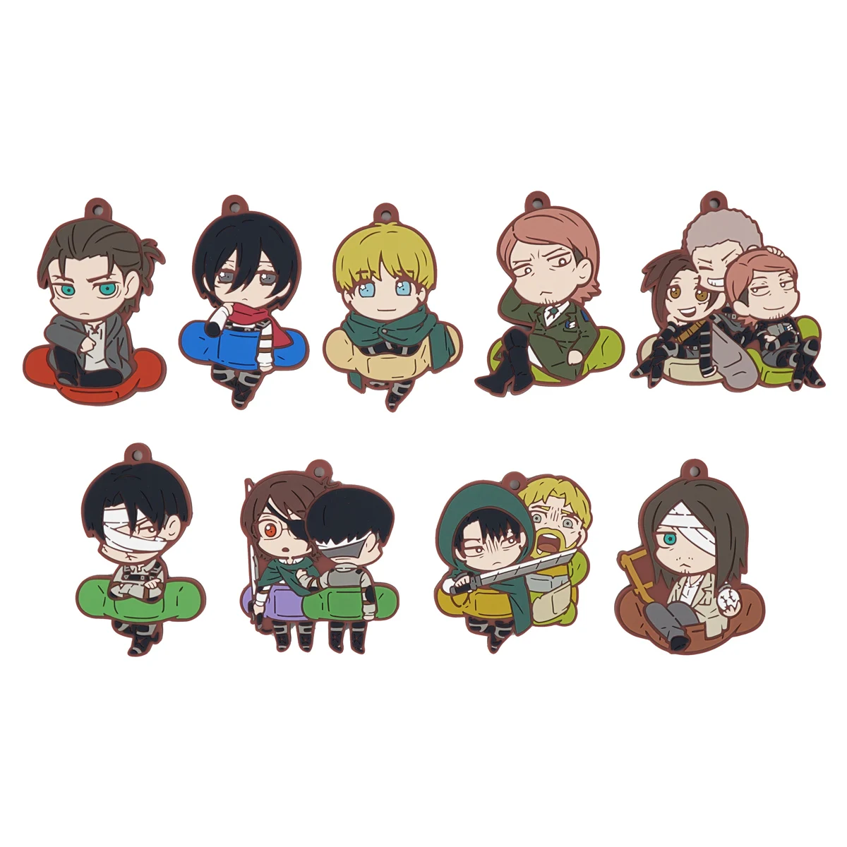 

Атака Титанов аниме Erwin Smith Eren Levi Armin Arlert Hans милый резиновый брелок игрушки в подарок