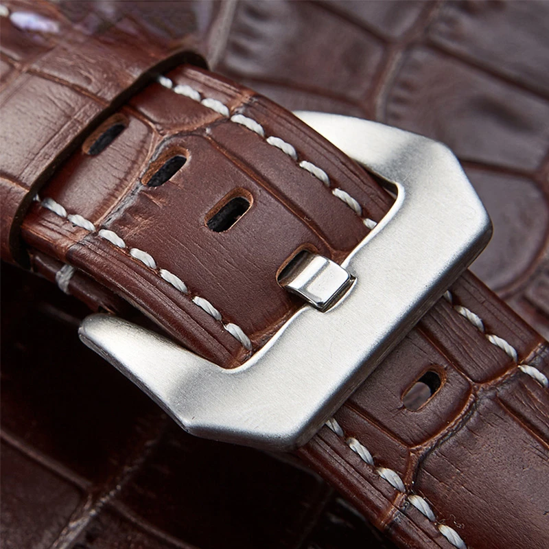 New 20 22 24 26mm Genuine Leather Watch Band Strap Blue watchband Watch Accessories Bracelet with Solid metal Buckle