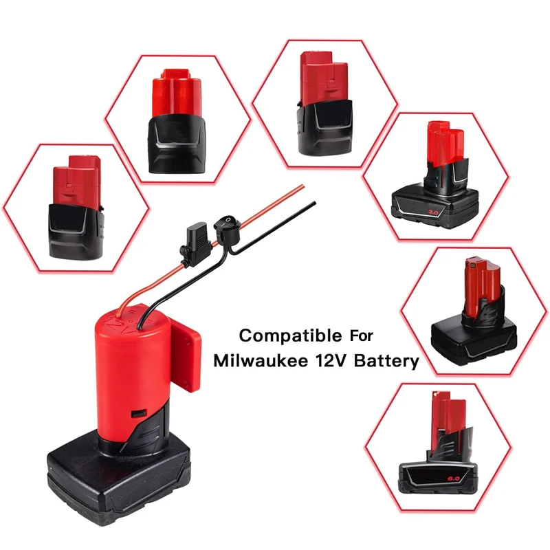 Adapter baterii do Power Wheels, złącze zasilania do stacji dokującej Milwaukee 12V, przetwornik zasilania 12 Gauge do zabawek RC i robotyki DIY. — zdjęcie produktu 2