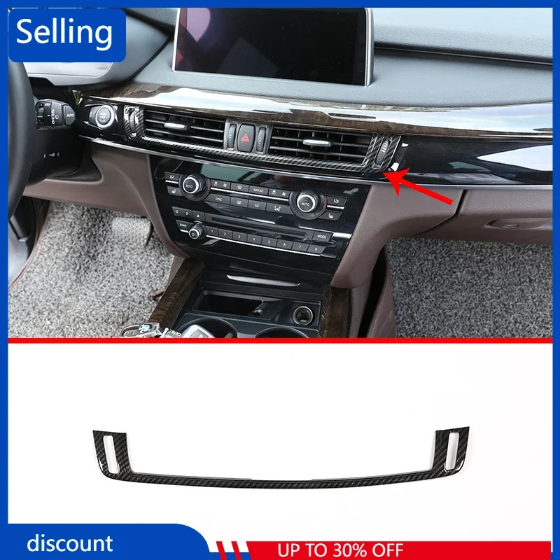 

For BMW X5 X6 F15 F16 2015-2017 Carbon Fiber ABS Console Air Conditioning Vent Cover Frame Trim Accessories fast ship