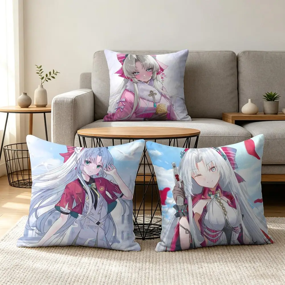 Carlotta Wuthering Waves Cushion Cover Soft Short Plush Pillow Cover Smooth Cozy Texture Aesthetic Cushion Case Home Decor