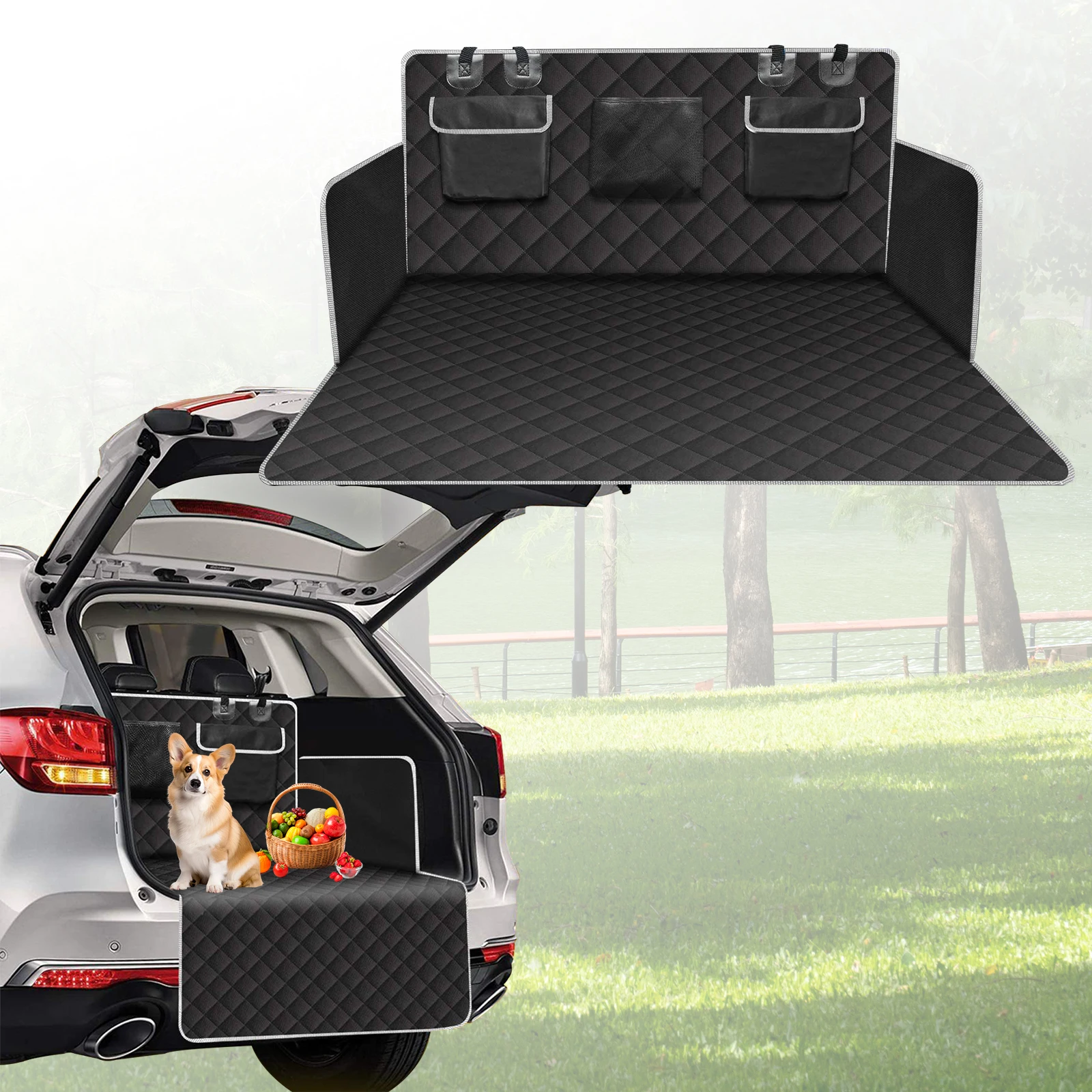 

Trunk Cargo Liner for Pet Waterproof Car Mat Boot Liner Anti Slip SUV Carpet Cushion Protector 5-Layer Oxford Cloth 71" x 41"