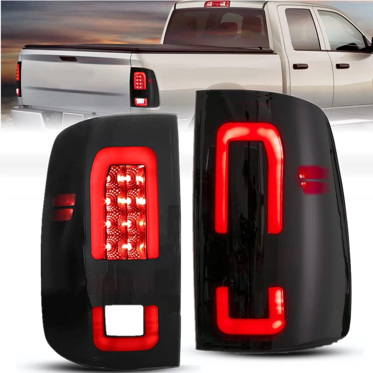 LED Tail Lights Assembly For Dodge Ram 1500 2009-2018 Dodge Ram 2500 3500 2010-2018 Smoked Taillights Brake Rear Lamps Accessory