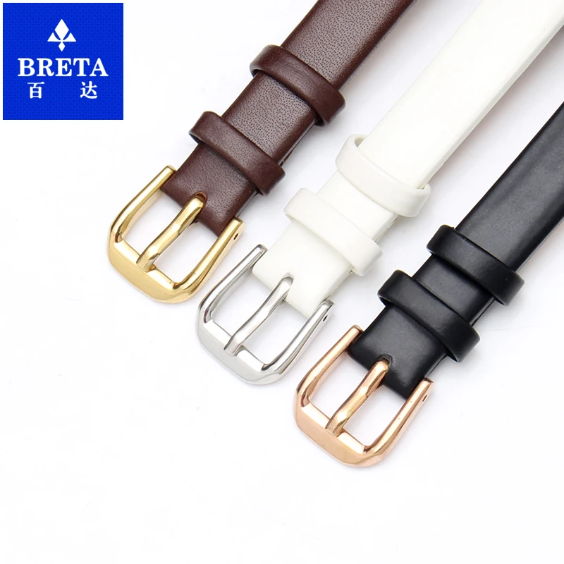 Pulseira de couro curvada de 10mm para relógios Calvin CK K43231 K43232 K43236 Acessórios de relógio feminino preto branco com ferramentas