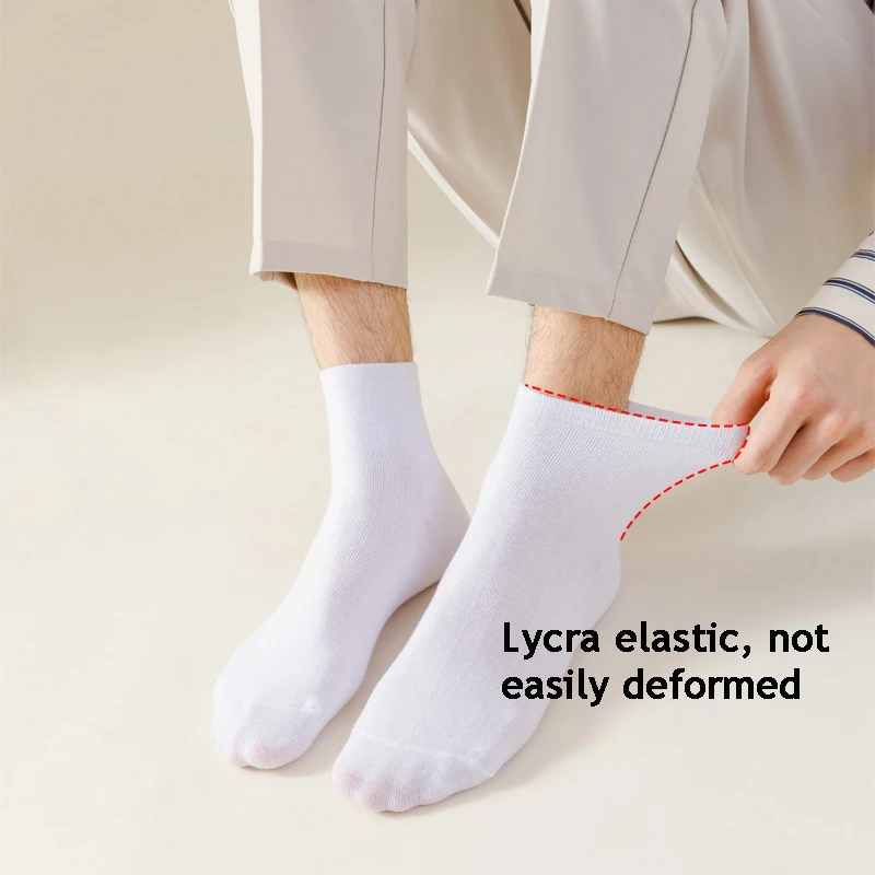 Chaussettes en coton pour hommes, lot de 10 paires, pour printemps et été, décontractées, pour affaires, respirantes