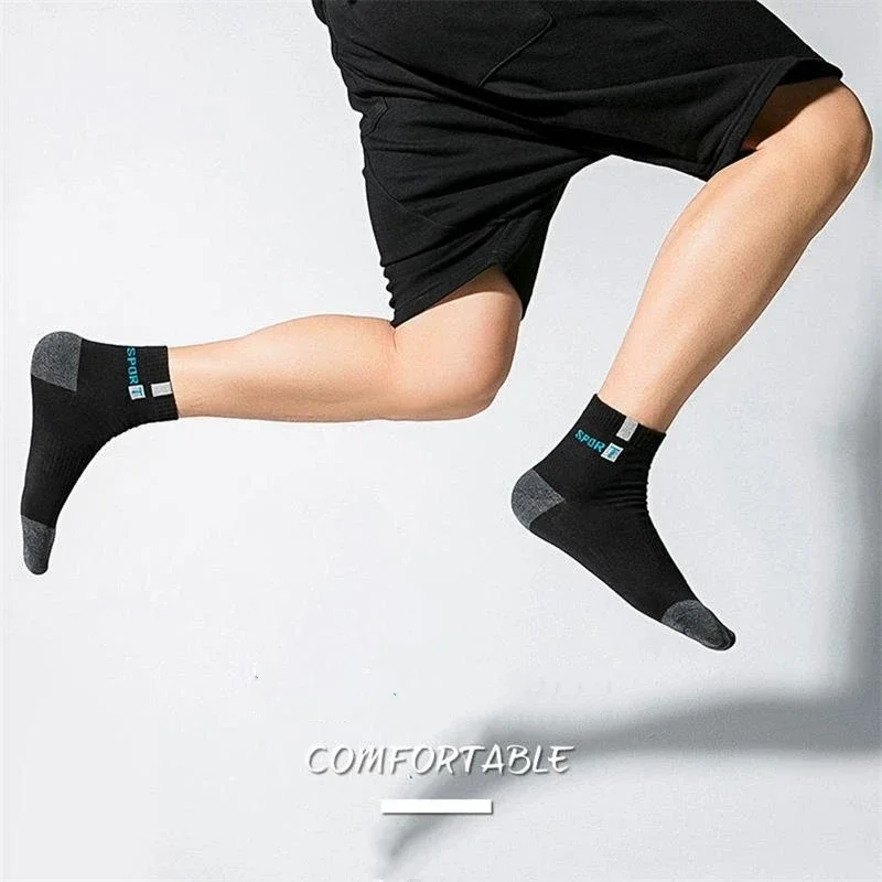 Chaussettes décontractées en coton pour hommes, chaussettes de sport respirantes, absorbant la sueur, dépistolet ant, tube moyen, chaussettes non ald, printemps, automne, lot de 5 paires