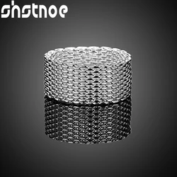 925 Sterling Silver Interwoven Mesh Ring For Man Women Charm Jewelry Fashion Wedding Engagement Party Gift