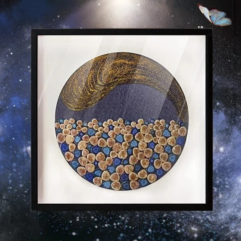 

Living room high-end decorative painting sofa background wall mural double modern simple bedroom three-dimensional real ston