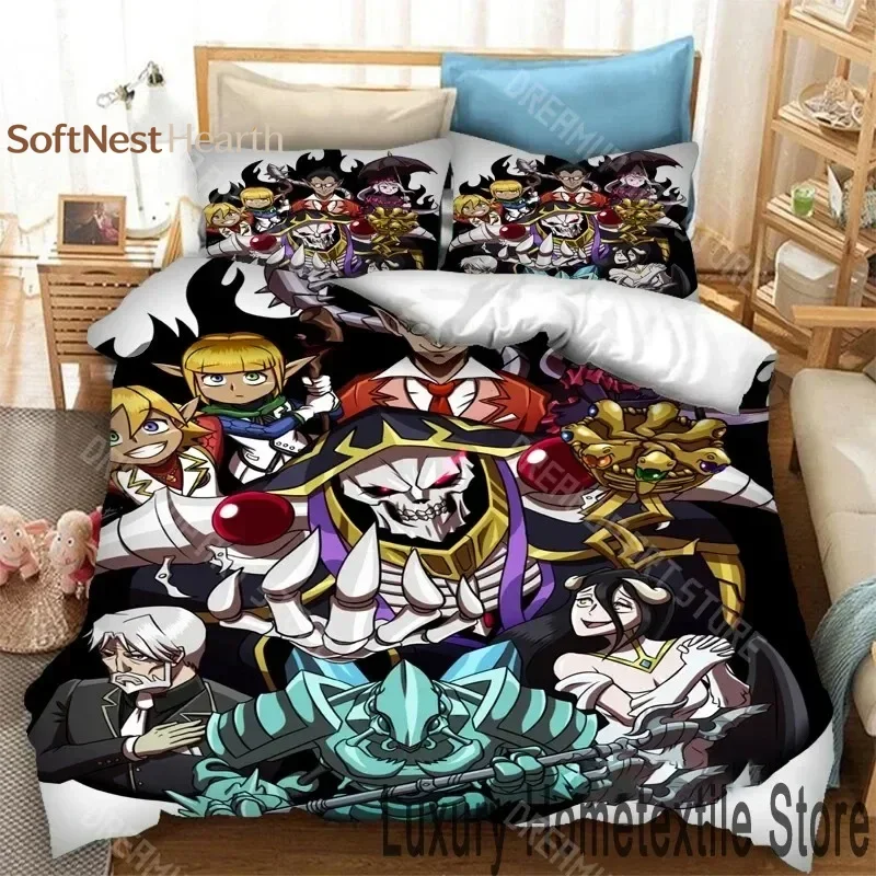 2026 3D Print Anime Overlord Bedding Set Boys Girl Twin Queen King Size Duvet Cover Pillowcase Bed Boys Adult Home Textiles