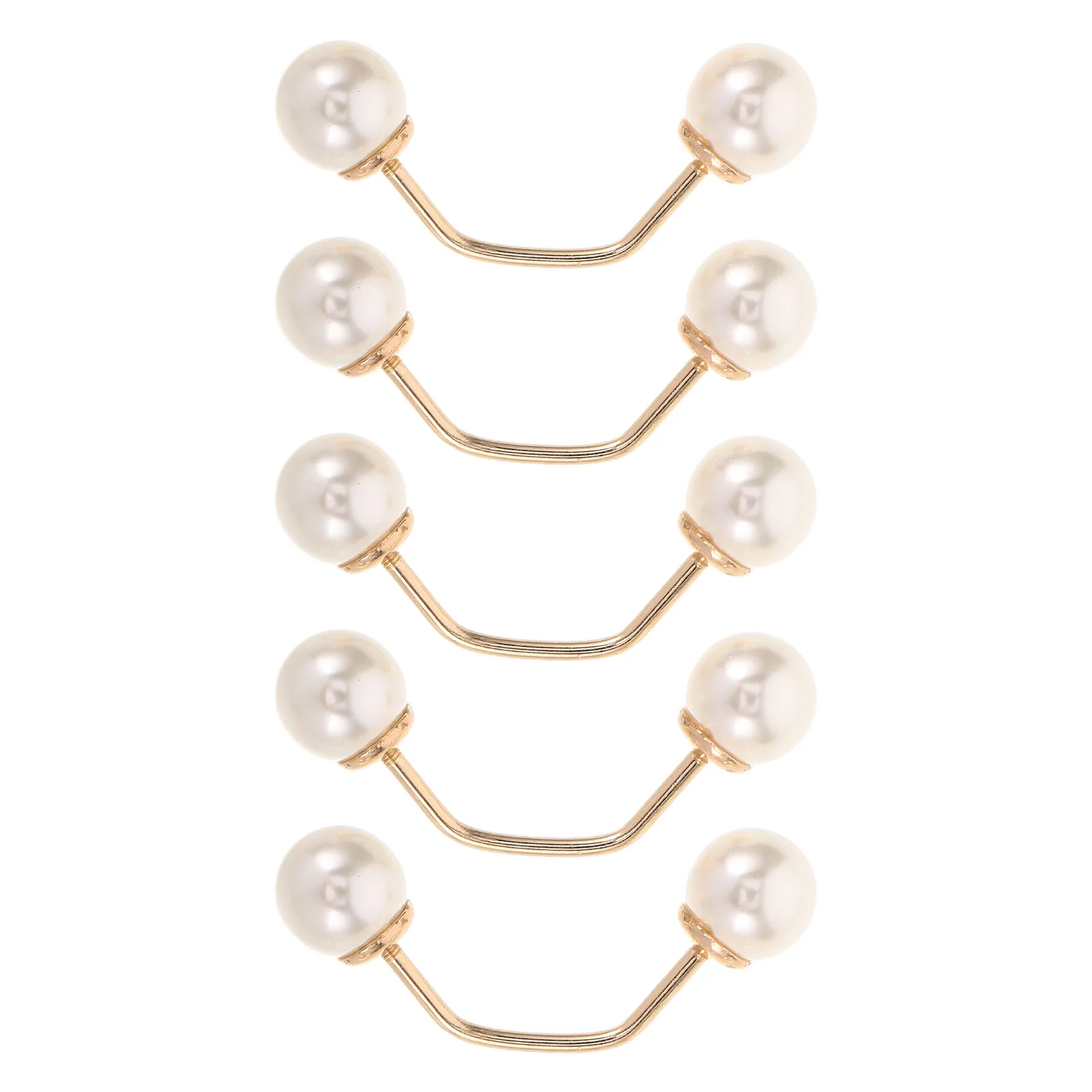 

5pcs Metal Artificial Pearl Buttons Hidden Safety Clasp Modesty Pins For Clothes Elegant Brooch Decorative Embellishments Women