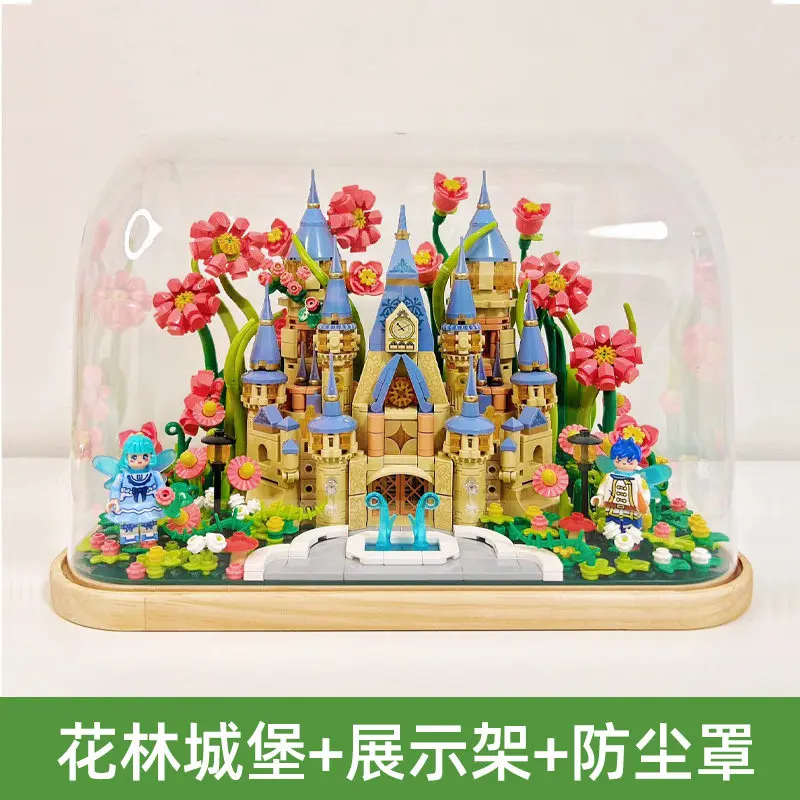 

NEW Flower Castle Building Blocks,MOC Blossom Garden Assembly Model, Creative Festive Gift Decor for Kids
