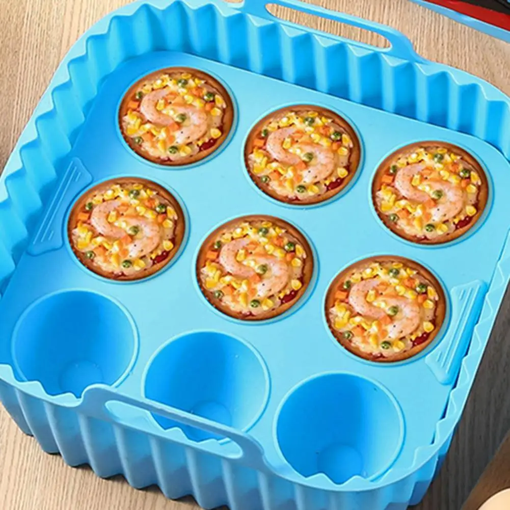 Family Dinner Cooking Tray Air Fryer Silicone Basket Liners Reusable Square Oven Pan Non-stick Bbq Grill Baking Molds for Cakes