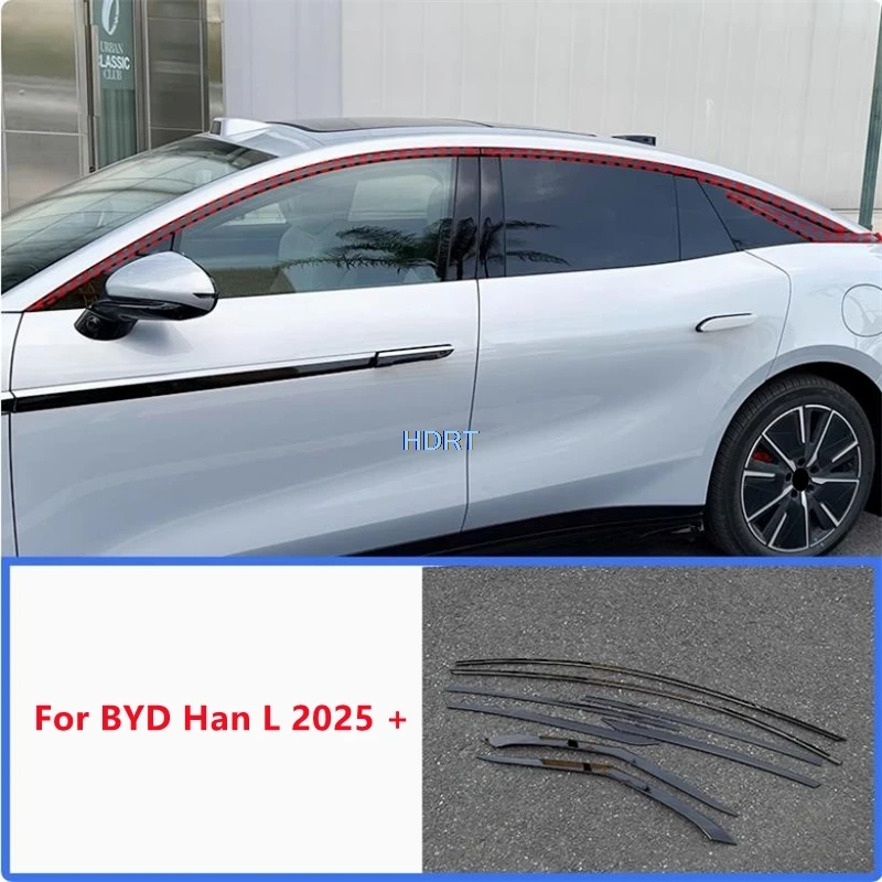

For BYD Han L 2025 + Car Styling Door Window Side Glass Trim Body Kit Protector Decoration Accessories Exterior/Interior Sticker
