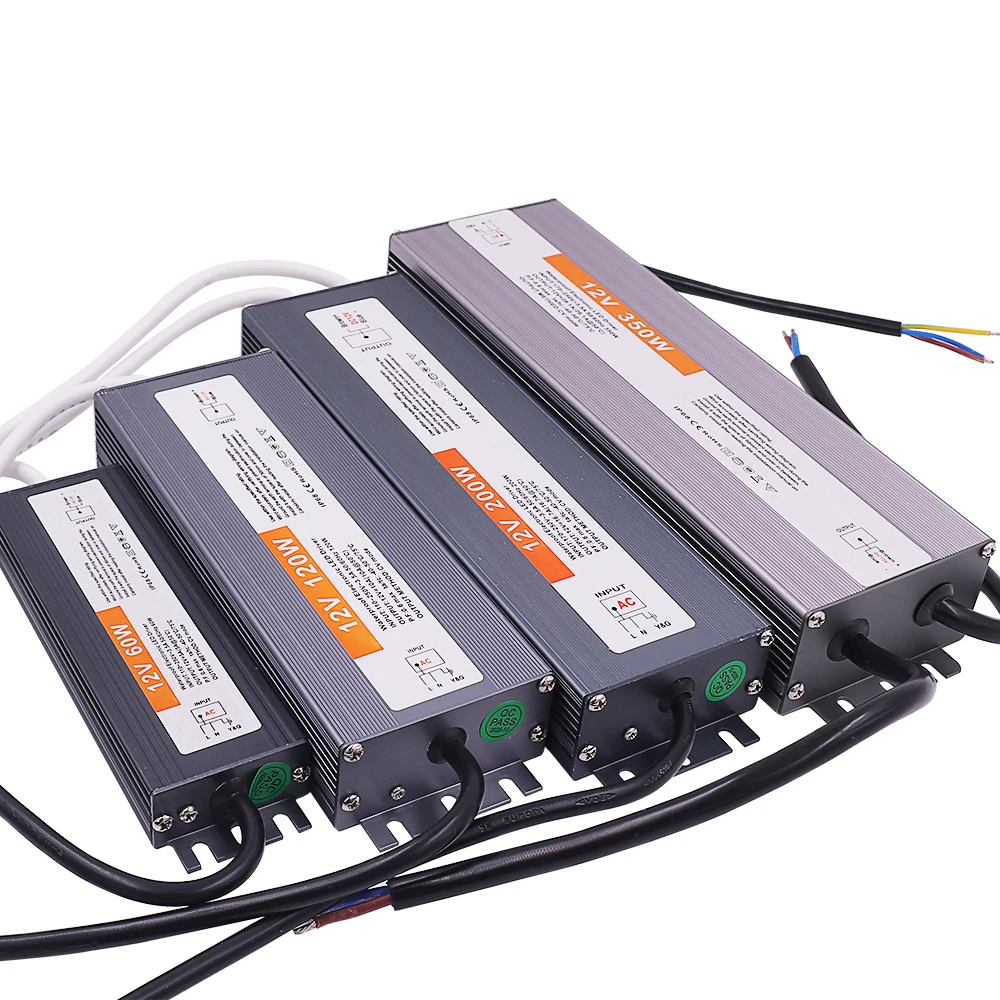 IP67 Transformer Pencahayaan Tahan Air AC110-250V/170-250V Ke DC 12V/24V LED Driver Power Adapter Power Supply 100W 300W 600W