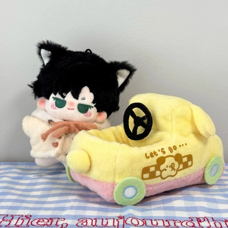 Juguete de peluche de Taxi lindo y divertido, colgante pequeño, decoración de escritorio de felpa creativa, juguete pequeño