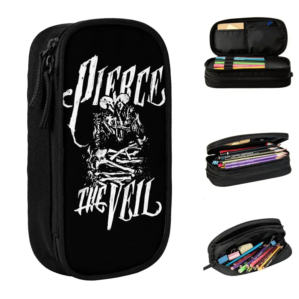 

Rock Band Pierce The Veil Merch Pen Box Large-capacity Office Accessories Pencil Box Suprise Gift