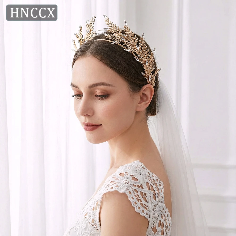 

Элегантный свадебный ободок YouLaPan золотого цвета из сплава с пшеничными зернами и стразами, модный женский аксессуар для волос для вечеринок, модель HP978
