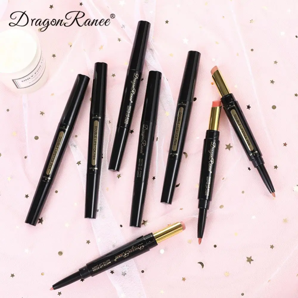 Lippenstift Non-Stick Cup 2 In 1 Lip Liner Pen Lippen Make-Up Lip Contour Pen Hydraterende 8 Kleuren Lipliner Lippenstift Cosmetica