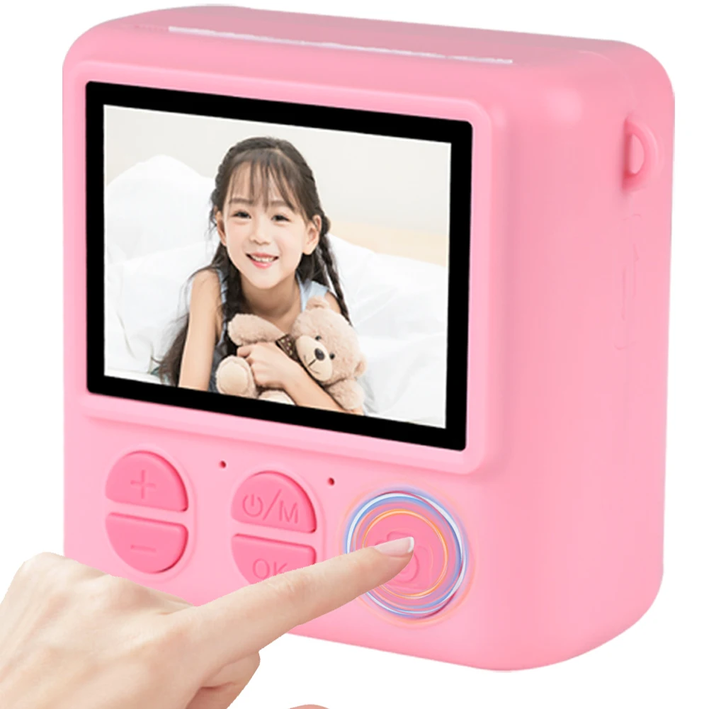 كاميرا طباعة فورية صغيرة للأطفال 1080P كاميرا طباعة حرارية بدون حبر 16X طابعة حرارية تكبير رقمي هدية للفتيات والأولاد من سن 3 سنوات فما فوق