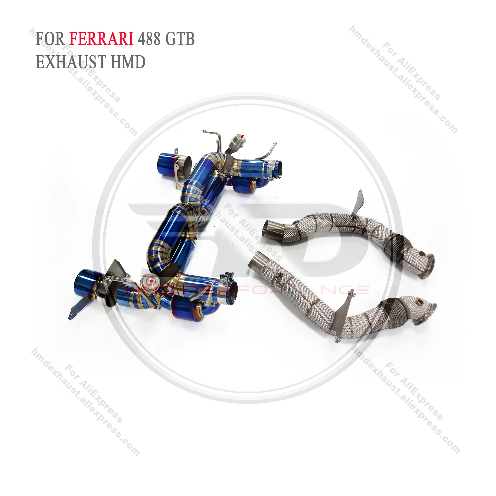 Titanium Catback full sets For Ferrari 488 GTB with valve HMD Exhaust System Performance Quality certification