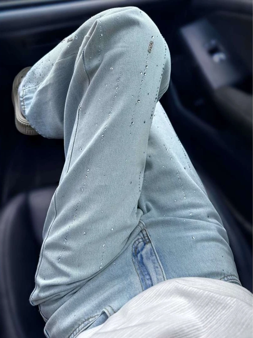 

Spring 2026 High Waist Wide Leg Jeans Women's Loose Long Pants Meteor Sparkle Light Blue Straight Cut Denim Versatile Casual ...