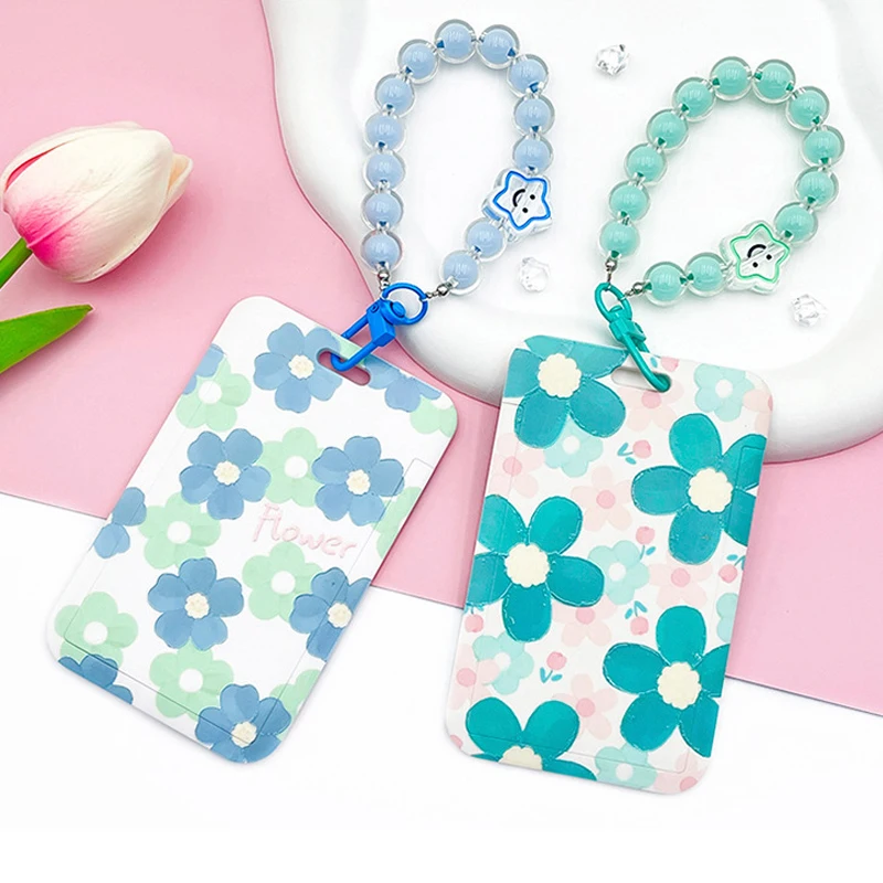 Lanyard Card Cover Badge Holder Hanging Neck Cute Printing Card Case Cartoon Card Holder Cover Card Protection Case Student