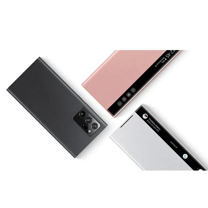 حافظة جلدية قابلة للطي بشريحة ذكية لهاتف سامسونج جالاكسي نوت 20 الترا/نوت 20 خالية من الوجه الرد على نافذة عرض حافظة هاتف واقية