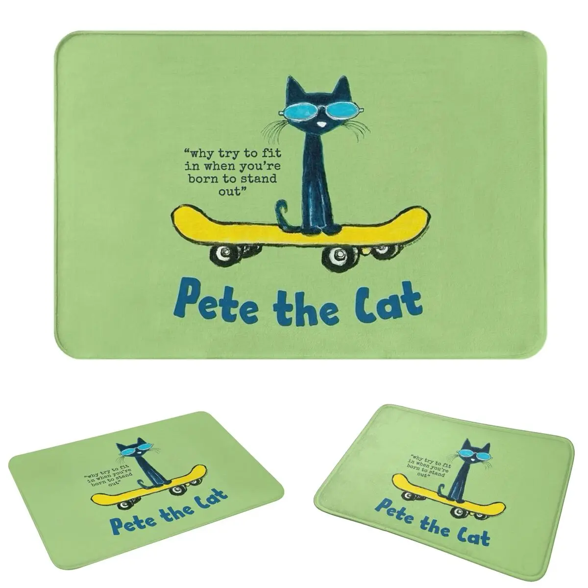 Pete The Cat Playing Guitar Non-slip Doormat Floor Mat Water oil proof Carpet Rug for Kitchen Entrance Home Bedroom Footpad Mats