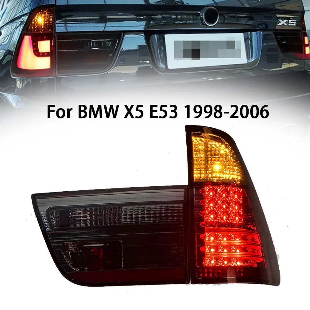 1 Pair LED Tail Lights Assembly for BMW X5 E53 1998-2006 Taillights Plug and Play with Turning Brake Reverse Rear Tail Lamps