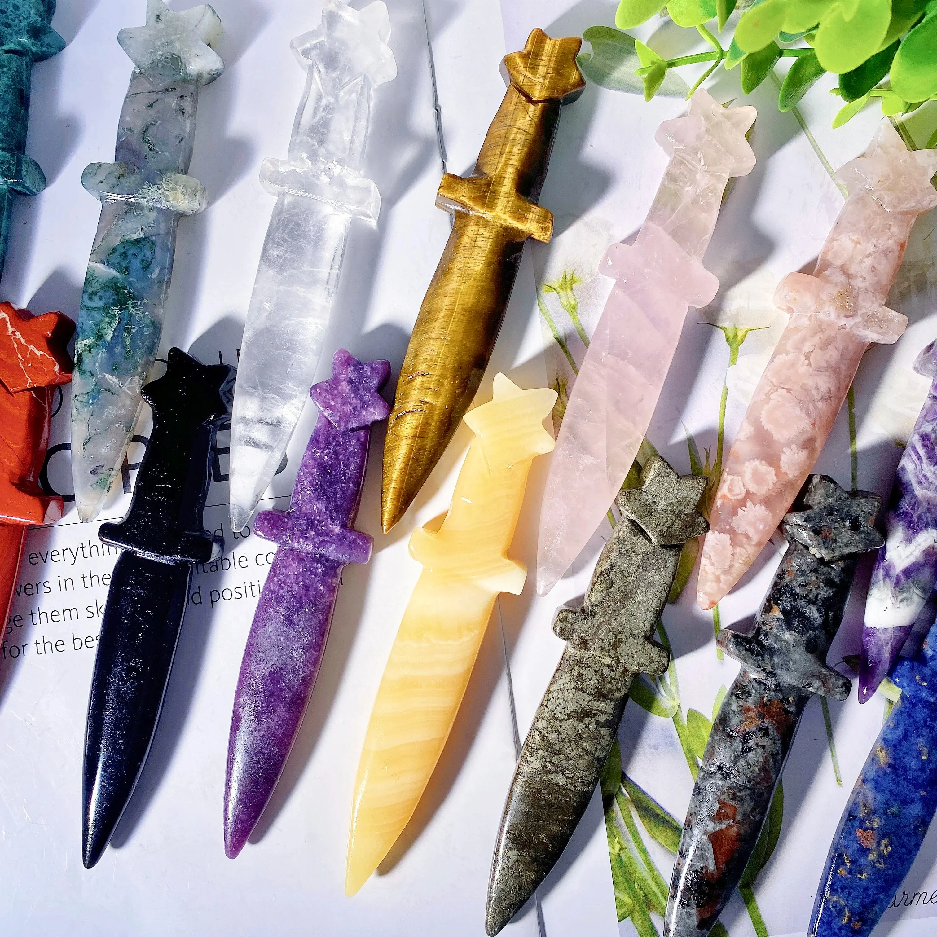 1PC High Quality Crysta Knife Natural Crystal Carving,Gemstone Jewelry,Glitter, Healing Crystal, Birthday Gift,Women Gift