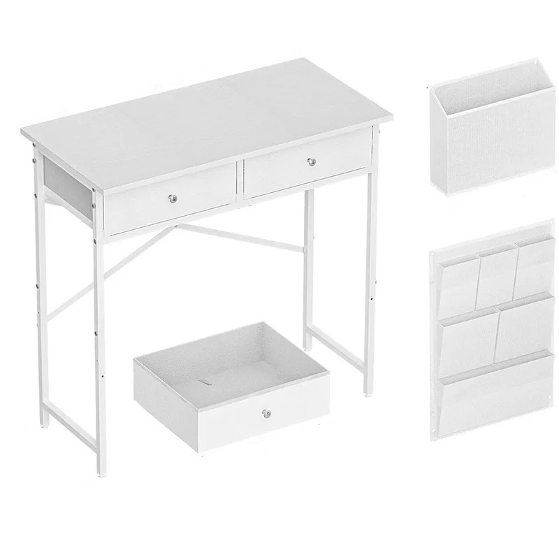 

Bedroom White Dresser with Fabric Drawer Modern Style Dresser Cosmetics Storage Multifunctional Storage