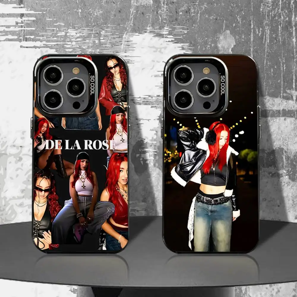 

De La Rose Phone Case For iPhone 16,15,14,13,12,11,Pro,XS,Max,Plus,Mini,SE4,E Black Matte Shockproof Cover