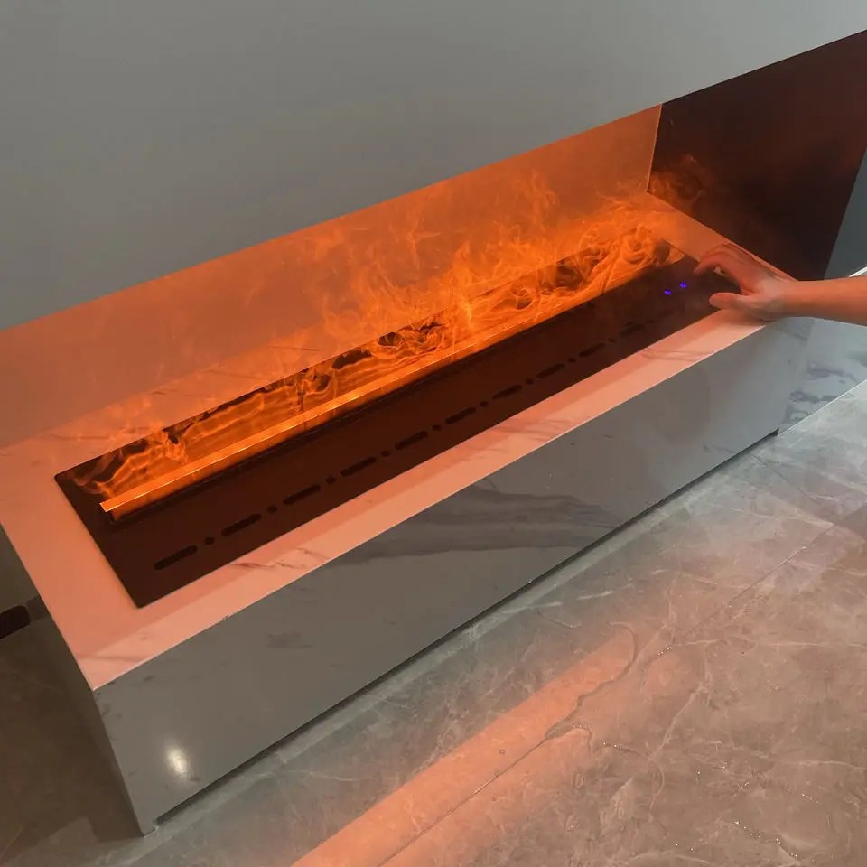 調整可能なカスタマイズ可能なフェスティバルリモコン付き壁掛けLED炎装飾電気暖炉ヒーター水蒸気スチーム暖炉