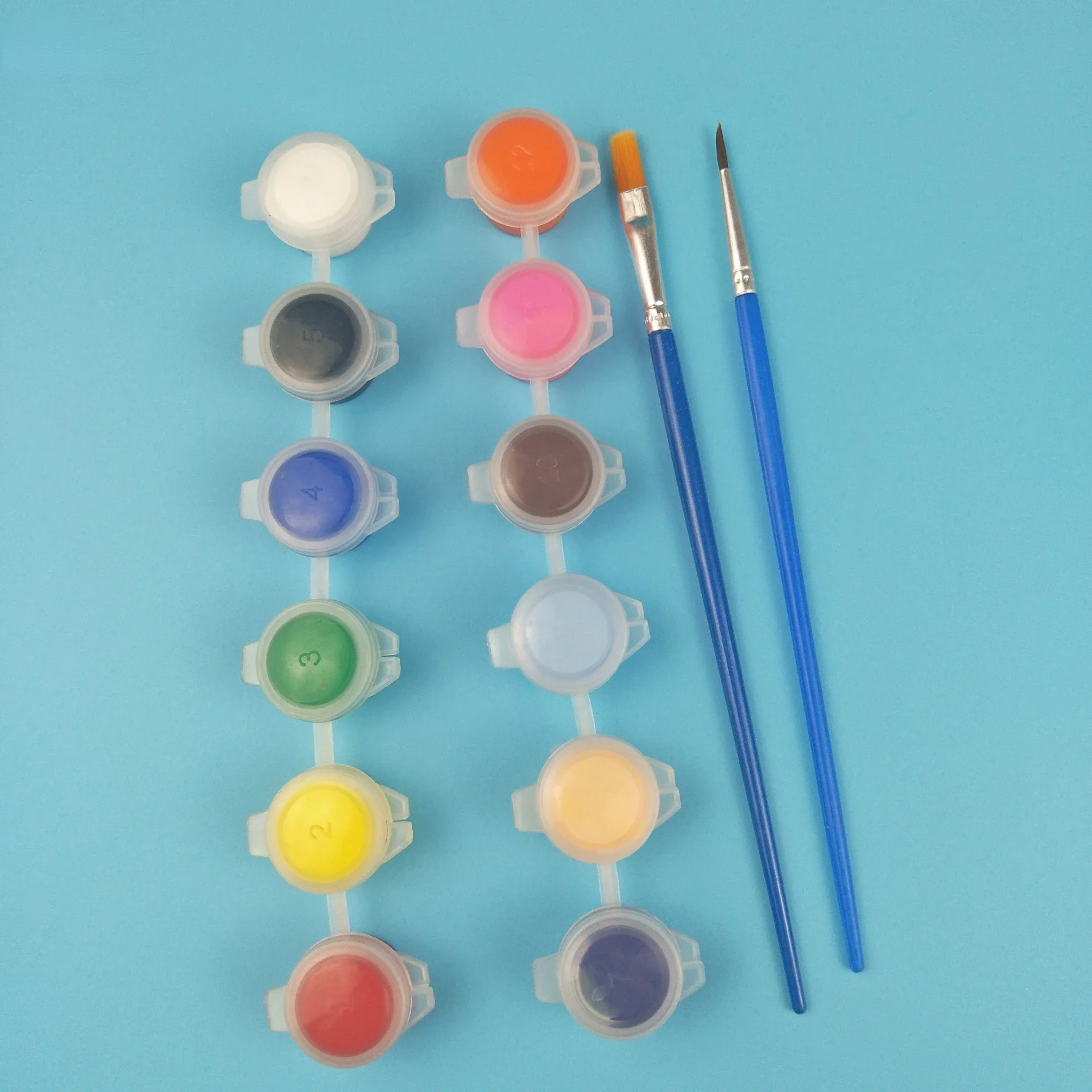 12 Farben DIY Graffiti Pigment Set Acrylfarben mit 2 Pinsel für Ölgemälde Farbset