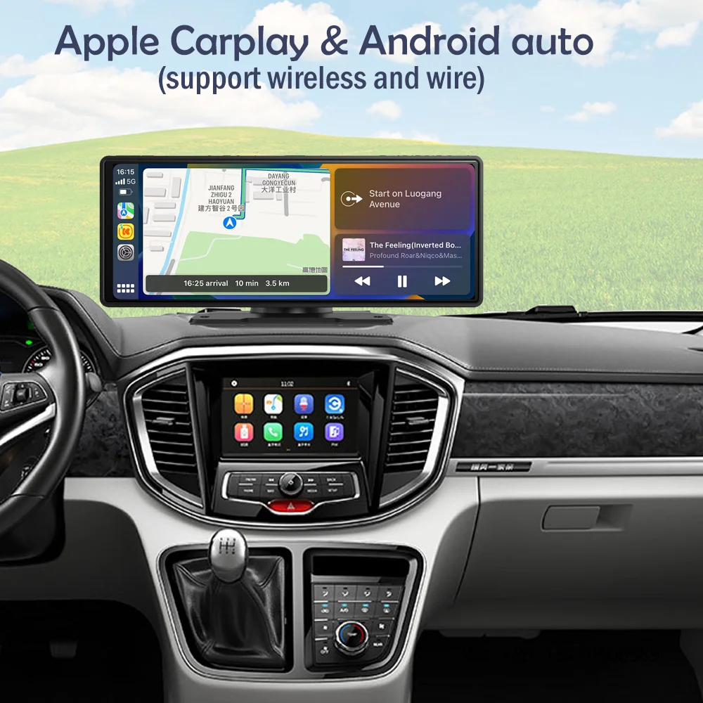 

10.26 Inch Portable Carplay Screen for Car Apple Carplay Android Auto Universal Car Radio GPS Navigation with BT WIFI FM