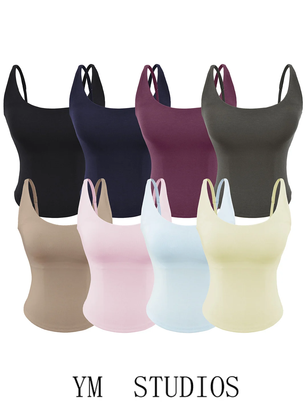 Women's Sexy Girl Style Tank Top with Chest Pad  Fitness Vest Super Close Fit Slimming Outerwear Regular Length