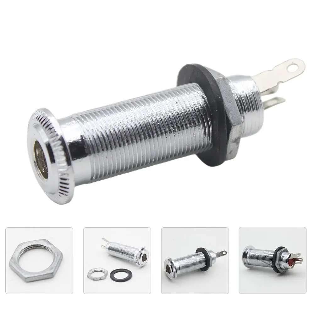 

Premium Metal Electric Durable Cylinder Socket Replacement Long Threaded Input Jack Professional Fittings Bass Jack Socket