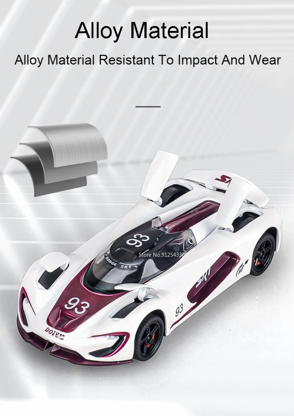 Hellcat Tomahawk Sportwagenmodell im Maßstab 1:32, Spielzeug, Metallgehäuse, Gummireifen, Supercar, Musik, Lichtmodelle für Kinderunterhaltung – Detail 13