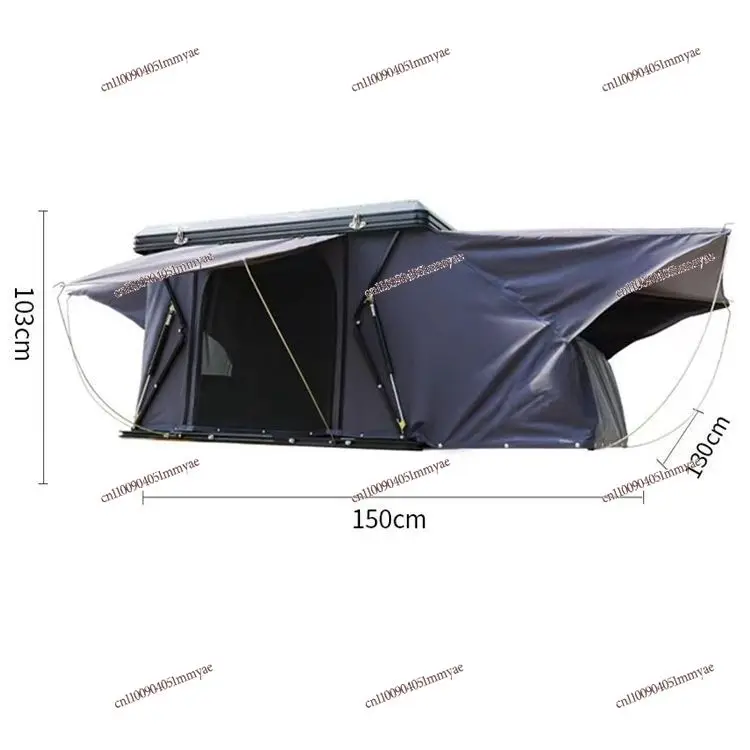 Hard Shell Foldable Car Roof Tent Waterproof Black Outdoor Camping Shelter For SUV Self-Driving Long Distance Travel