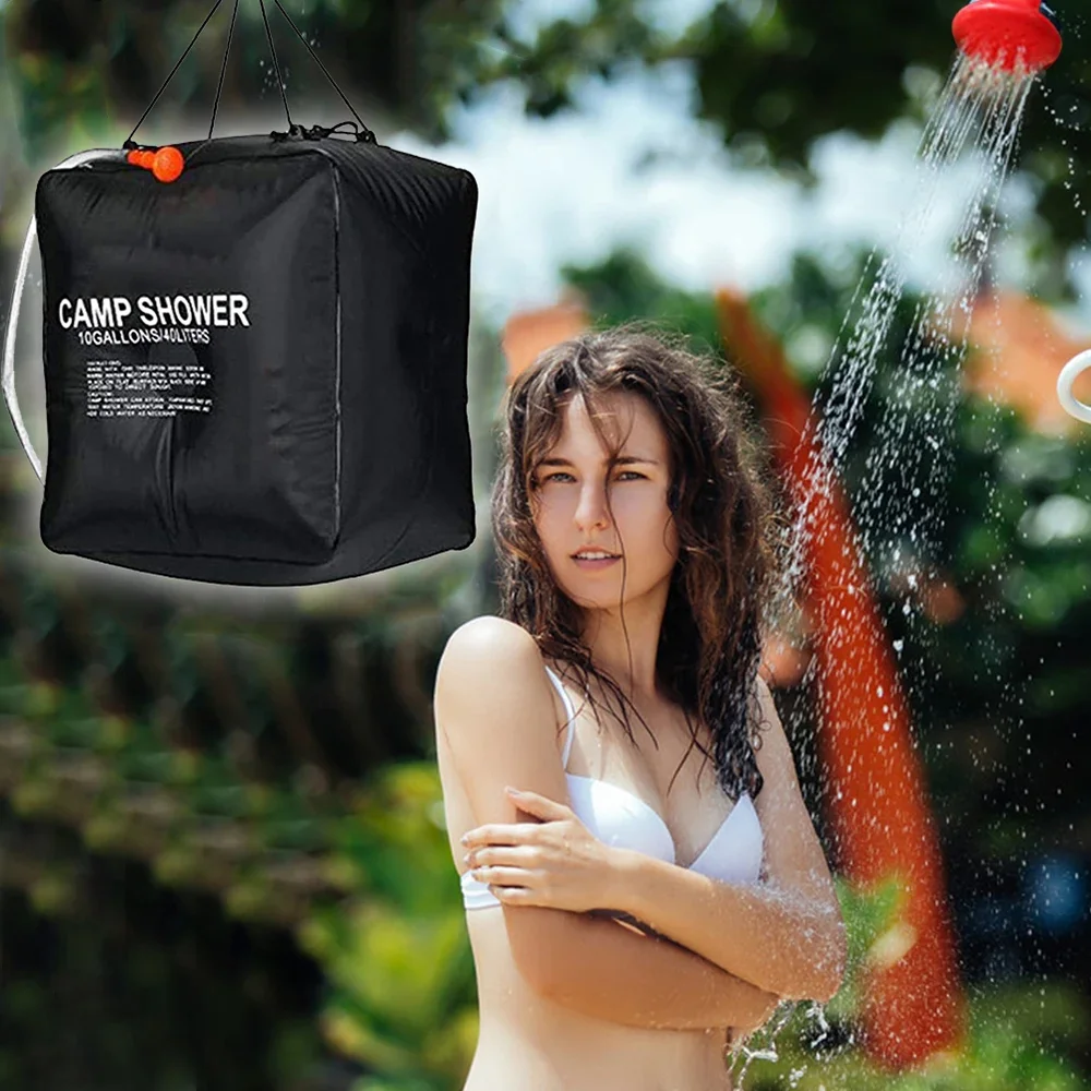 40L Outdoor-Badetaschen mit UV-Schutzbeschichtung, PVC-Solardusche mit Kunststoffschlauch, Outdoor-Badewassertasche zum Aufhängen – Detail 3