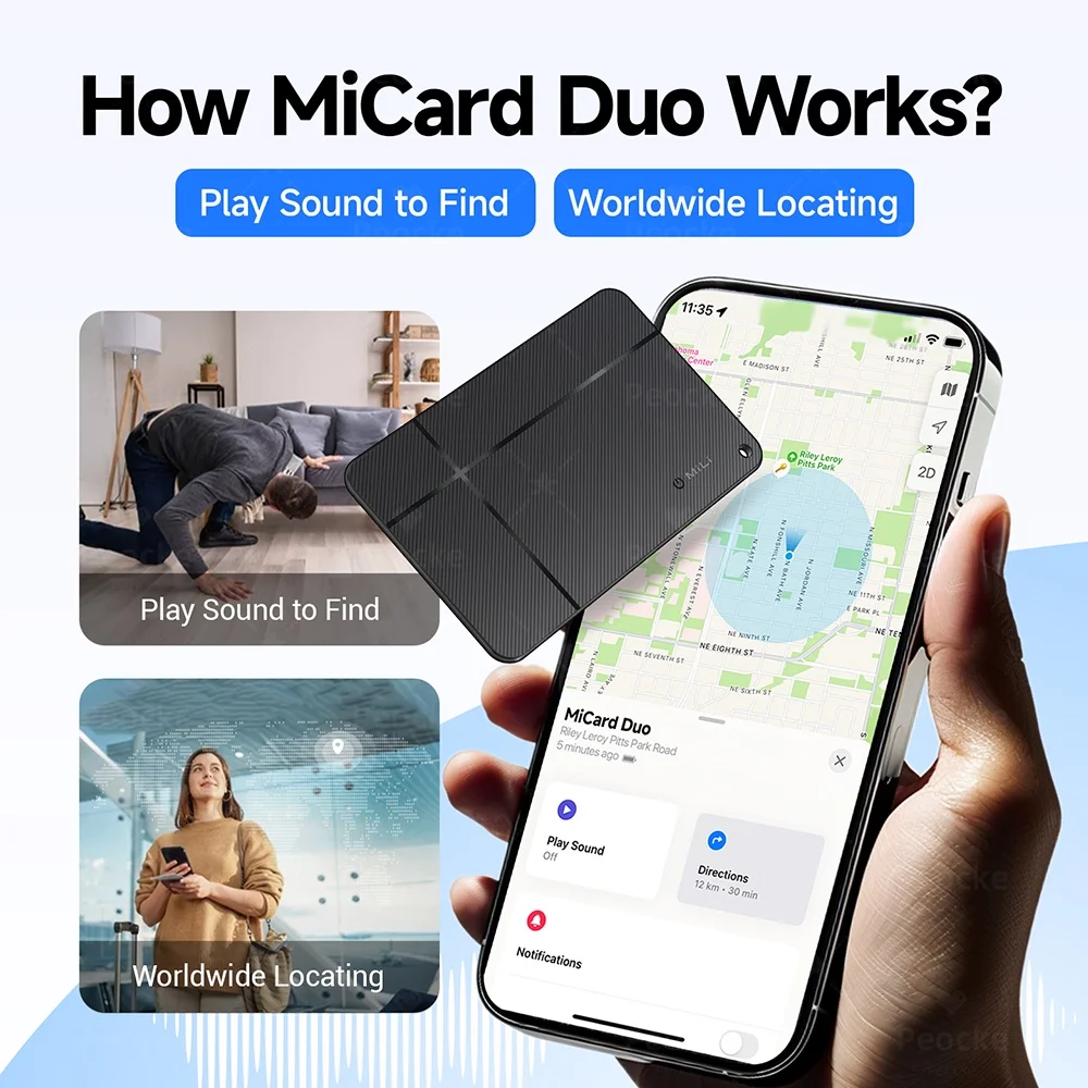 Scheda di localizzazione del portafoglio Posizione GPS ultrasottile Etichetta anti-smarrimento intelligente per Android Chiave Bluetooth Pet Finder per Apple Trova la mia app