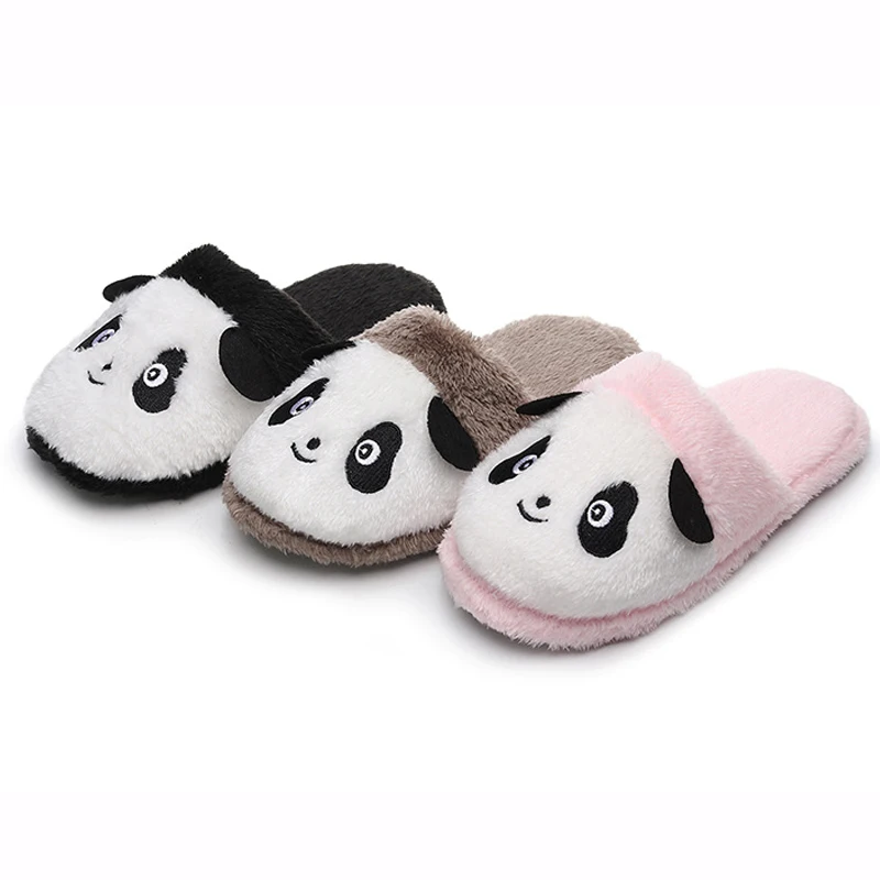 Winter Warm House Slippers Panda Non Slip Fleece Plush Home On Shoes Indoor Outdoor Shoes Winter Shoes Woman Warm Flat Shoes