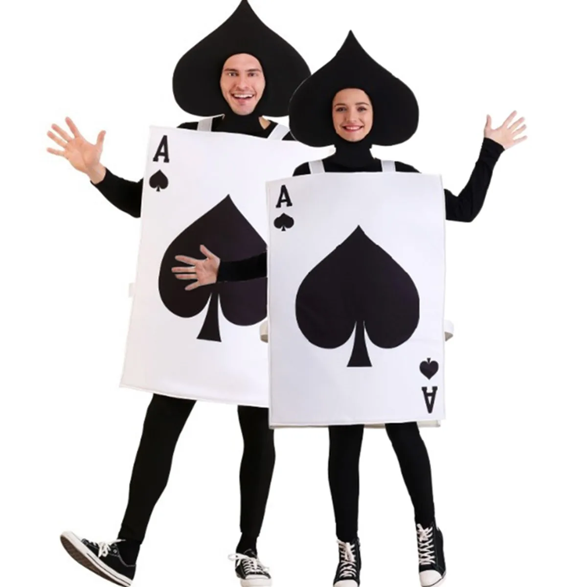 

Unisex Adult Poker Ace of Spades Funny Vest Halloween Purim Carnival Party Black Heart A Card Cospaly Costume