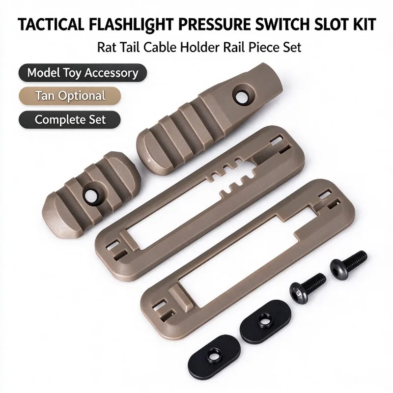 Dual Color Wire Organizer Kit, 20mm Picatinny Rail Switch Slot Set For Scale Model Flashlight Rat Tail Cable DIY Parts