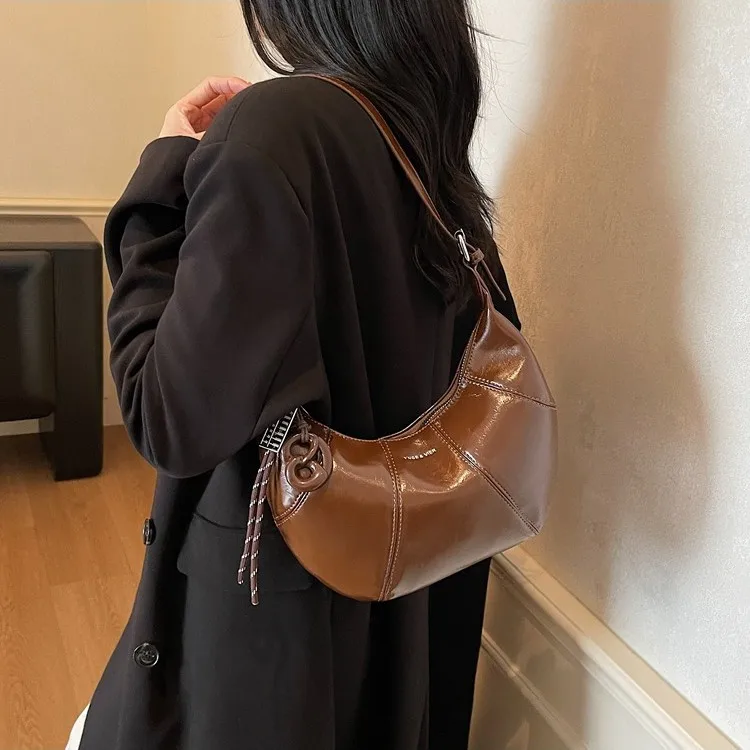 빈티지 덤플링 백 여성용 2025 가을 겨울 신상 패션 캐주얼 숄더백 소형 크로스바디 가방 여성용 일상 출퇴근용